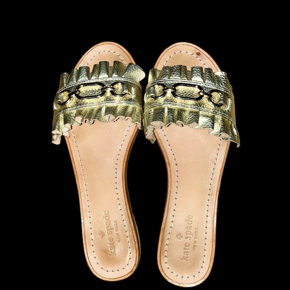 kate spade Shoes - kate spade ♠️ slides sandals. gold. size 8.